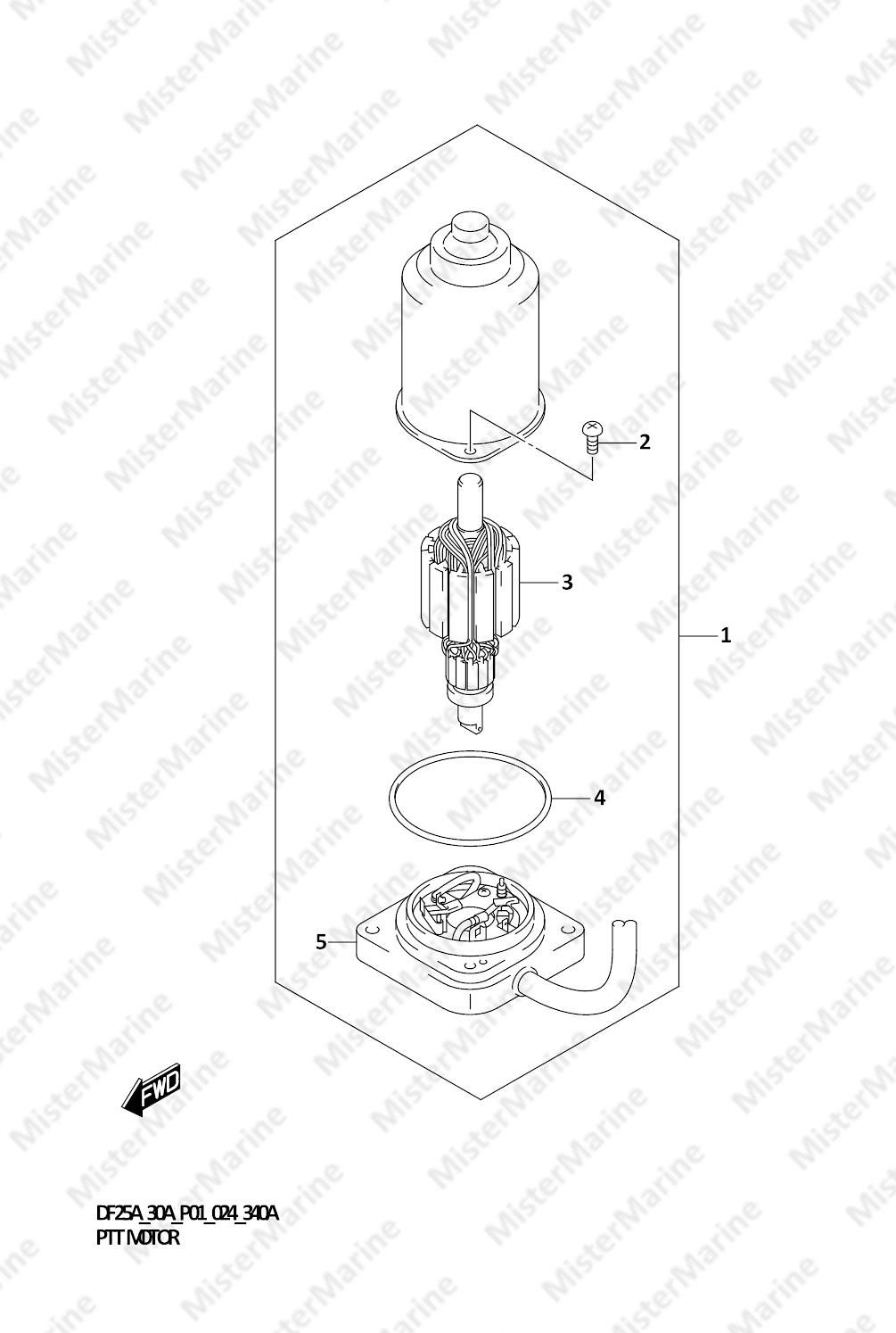 FIG.340A (1-F-11) PTT MOTOR (DF25AT,DF30AT,DF30ATH)