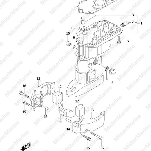 FIG.405B (1-F-14) DRIVE SHAFT HOUSING (SEE NOTE)