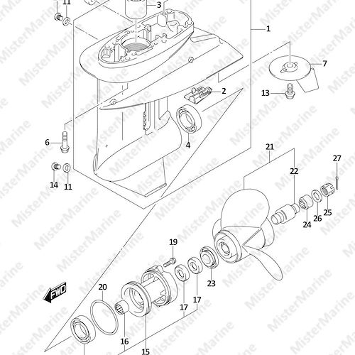 FIG.407B (1-G-5) GEAR CASE (DF25AT,DF30A,DF30AT,DF30ATH)
