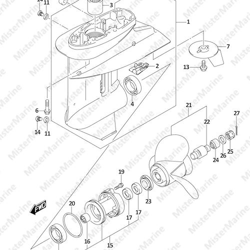 FIG.407C (1-G-7) GEAR CASE (DF30AQ)
