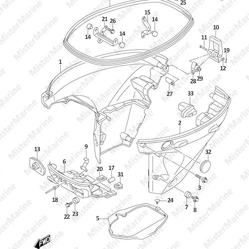 FIG.410A (1-G-9) SIDE COVER (DF25A,DF30AQ)