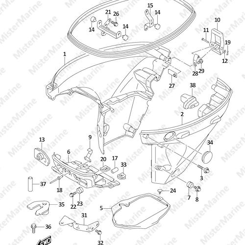 FIG.410B (1-G-11) SIDE COVER (DF30AR)