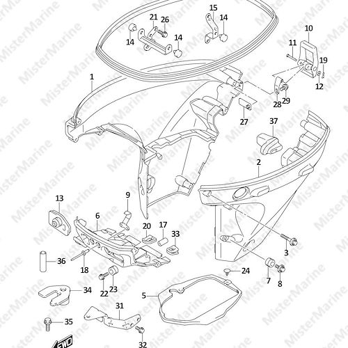 FIG.410C (1-G-13) SIDE COVER (DF25AT,DF30AT)