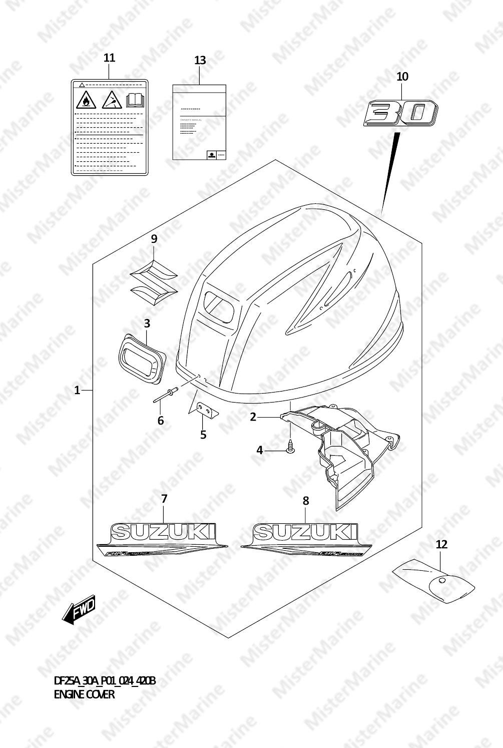 FIG.420B (1-H-5) ENGINE COVER (SEE NOTE)