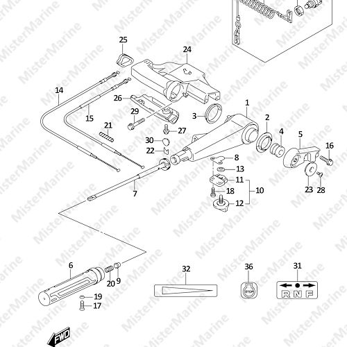 FIG.444B (1-H-9) TILLER HANDLE (DF30A,DF30ATH)