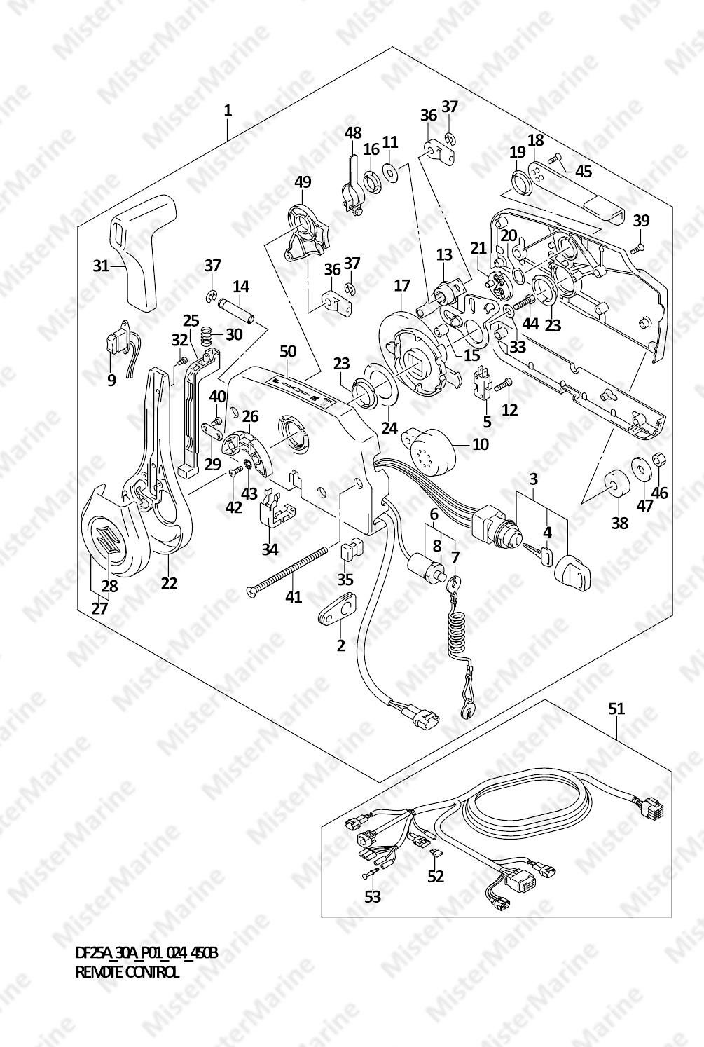 FIG.450B (1-H-12) REMOTE CONTROL (DF25AT,DF30AT)