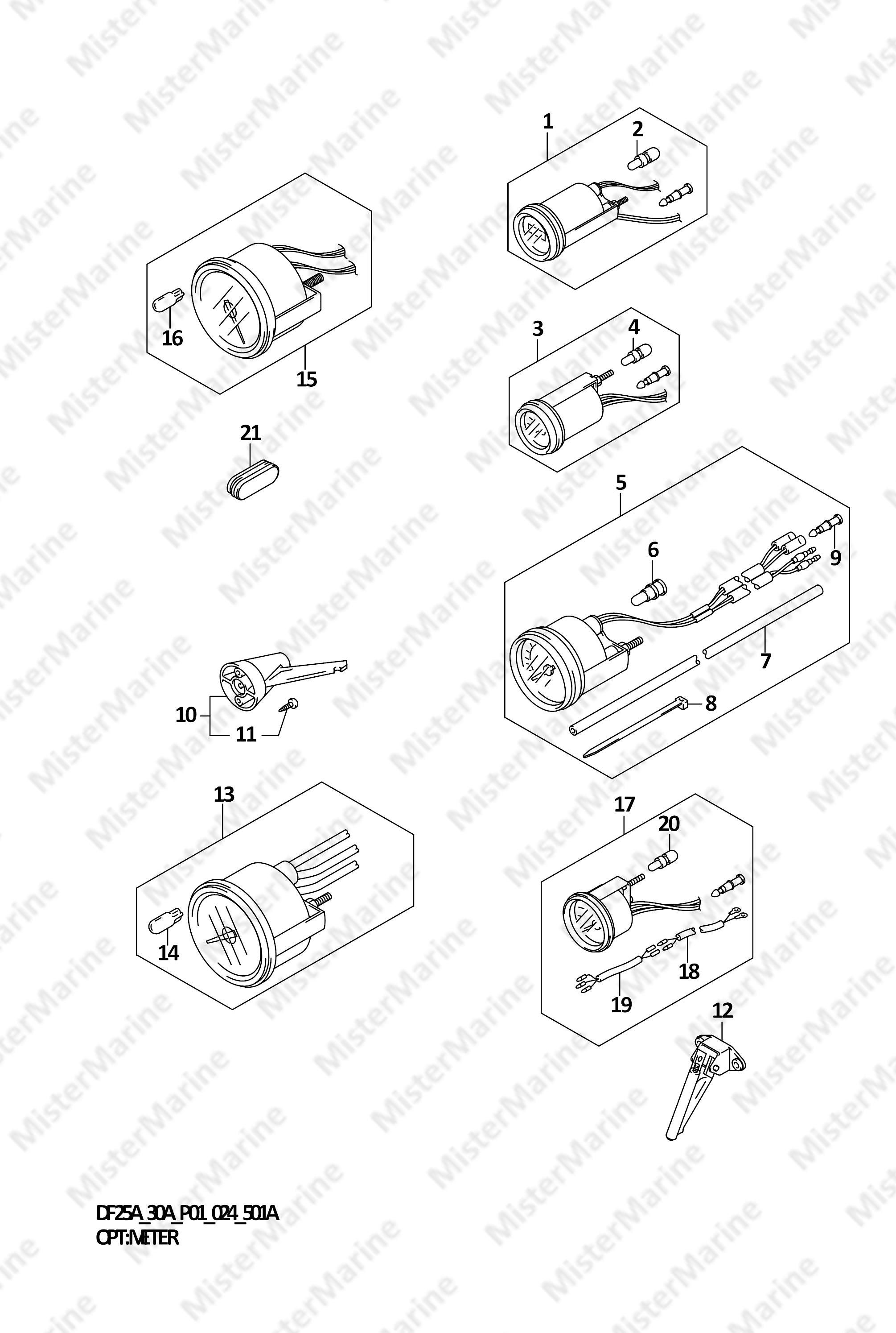 FIG.501A (1-H-14) OPT:METER (DF25A,DF30A,DF30AQ,DF30AR)