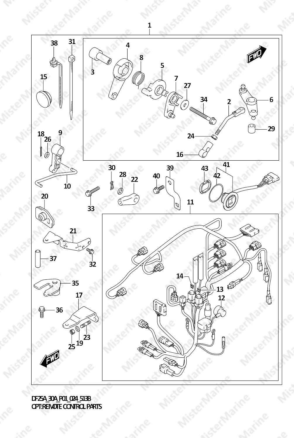FIG.513B (1-I-9) OPT:REMOTE CONTROL PARTS (DF30ATH)