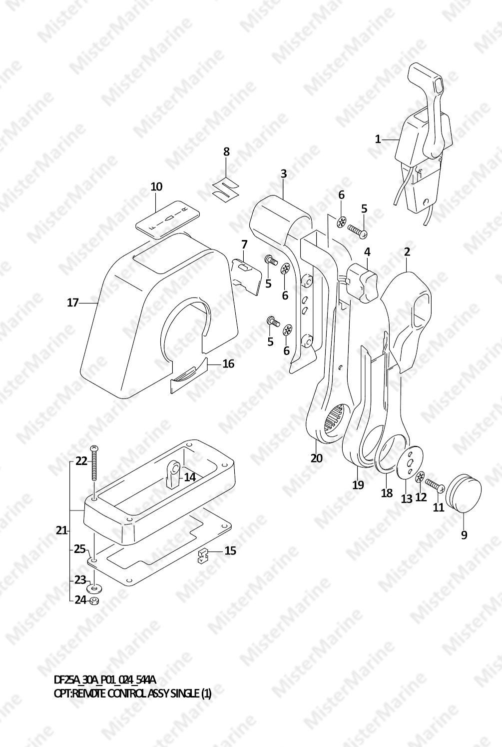 FIG.544A (1-J-7) OPT:REMOTE CONTROL ASSY SINGLE (1) (SEE NOTE)