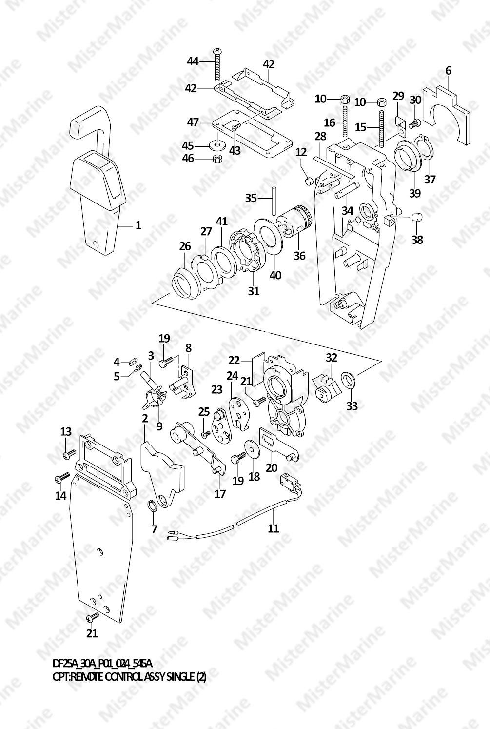 FIG.545A (1-J-8) OPT:REMOTE CONTROL ASSY SINGLE (2) (SEE NOTE)