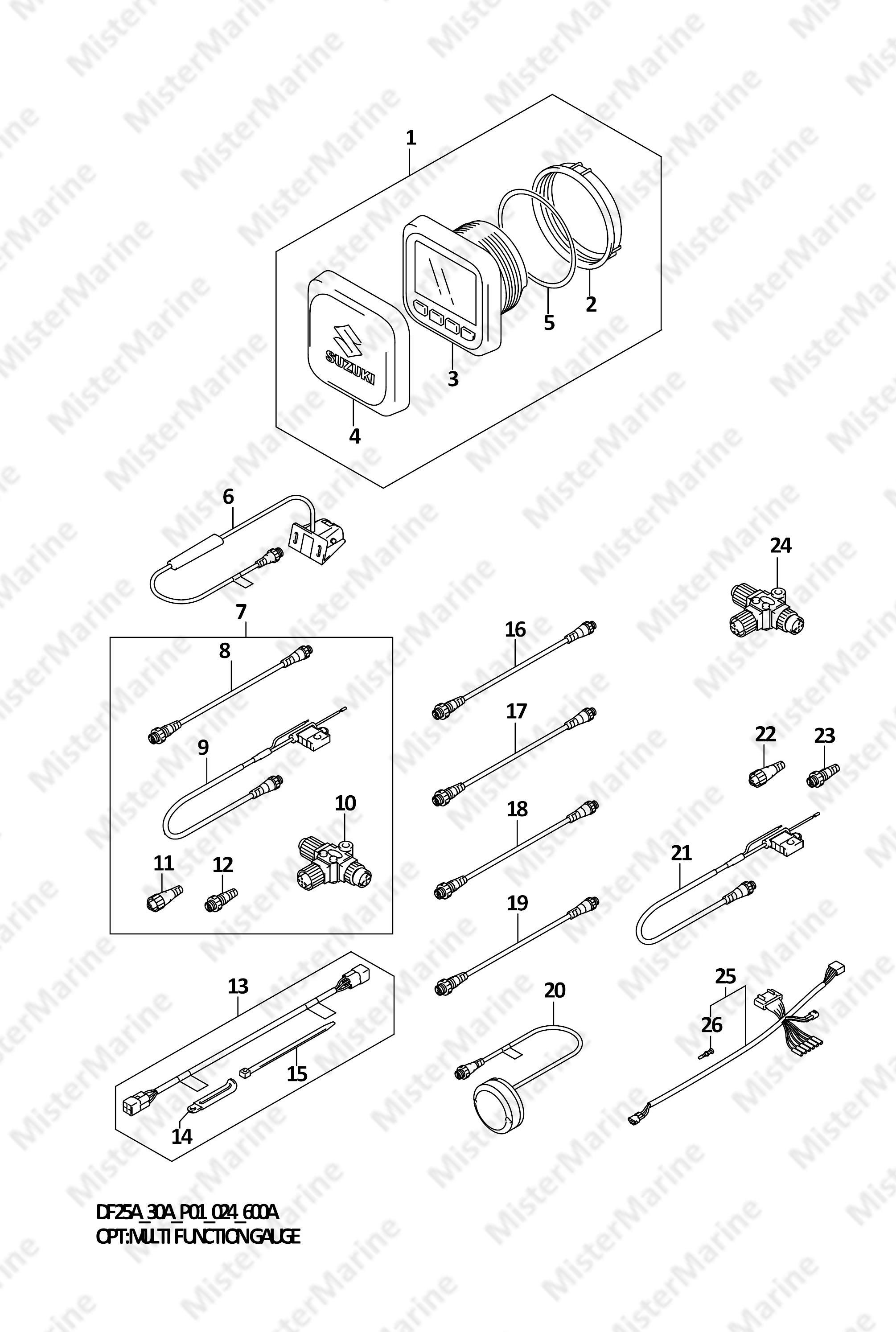FIG.600A (1-J-13) OPT:MULTI FUNCTION GAUGE (SEE NOTE)