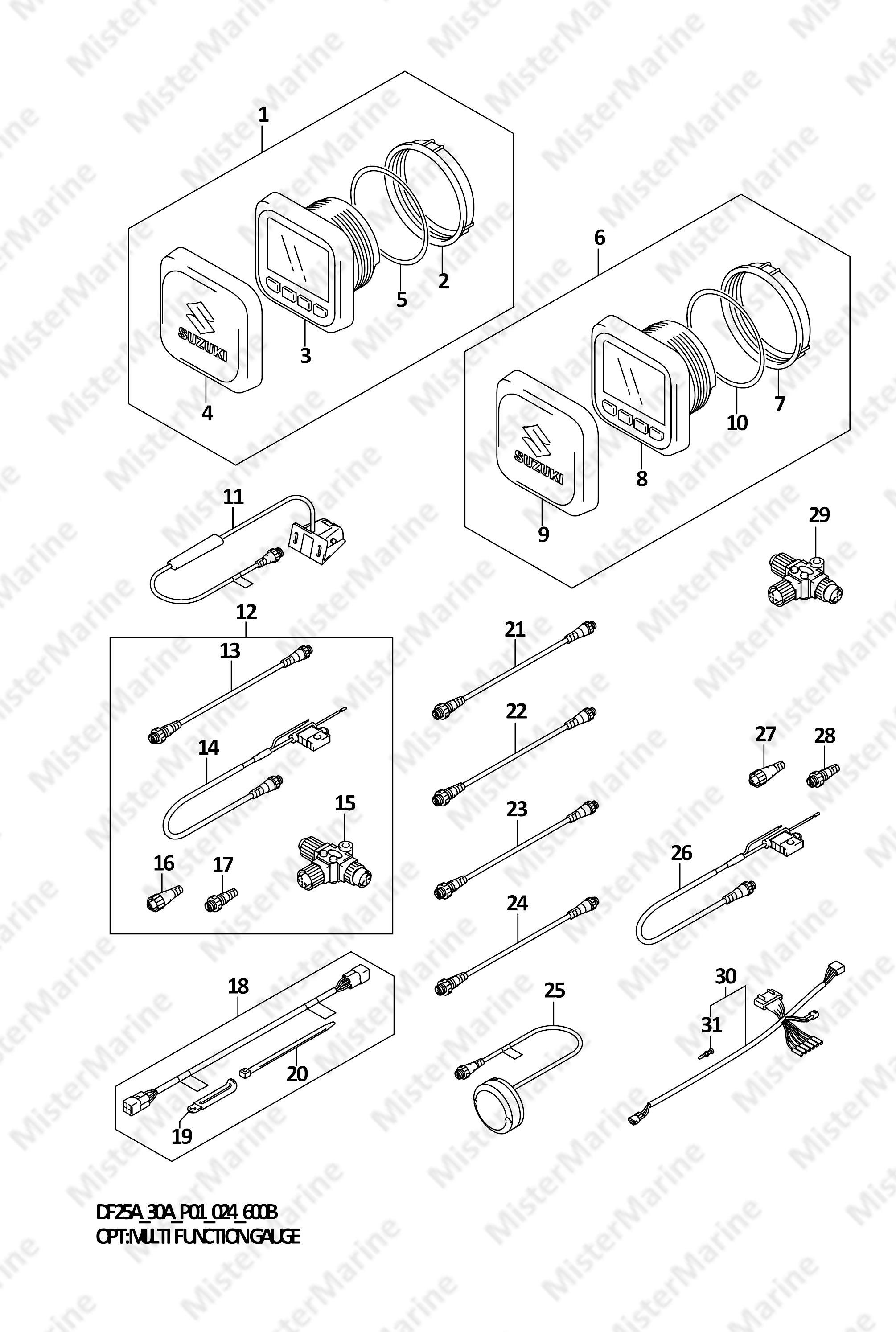 FIG.600B (1-J-14) OPT:MULTI FUNCTION GAUGE (DF30A)