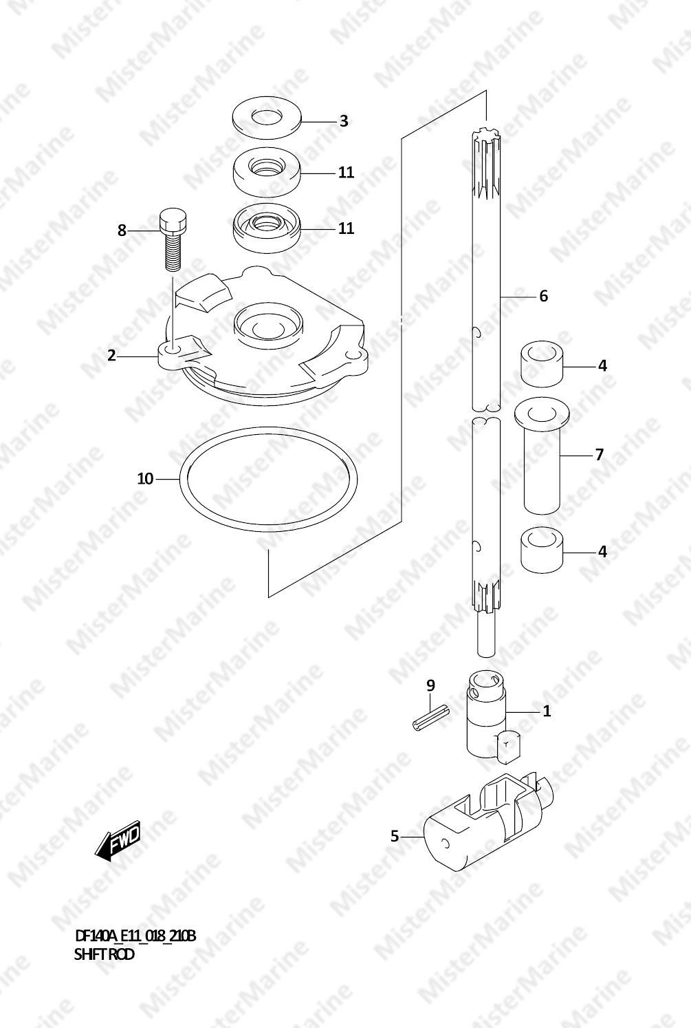 FIG.210B (1-D-4) SHIFT ROD (SINISTRO)
