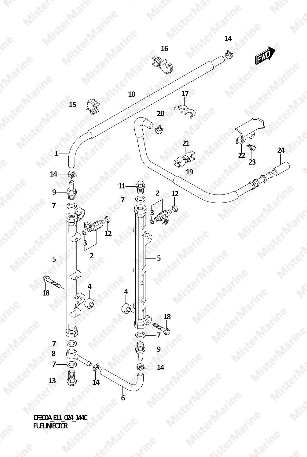 FIG.144C (1-C-3) FUEL INJECTOR (E11,E03)