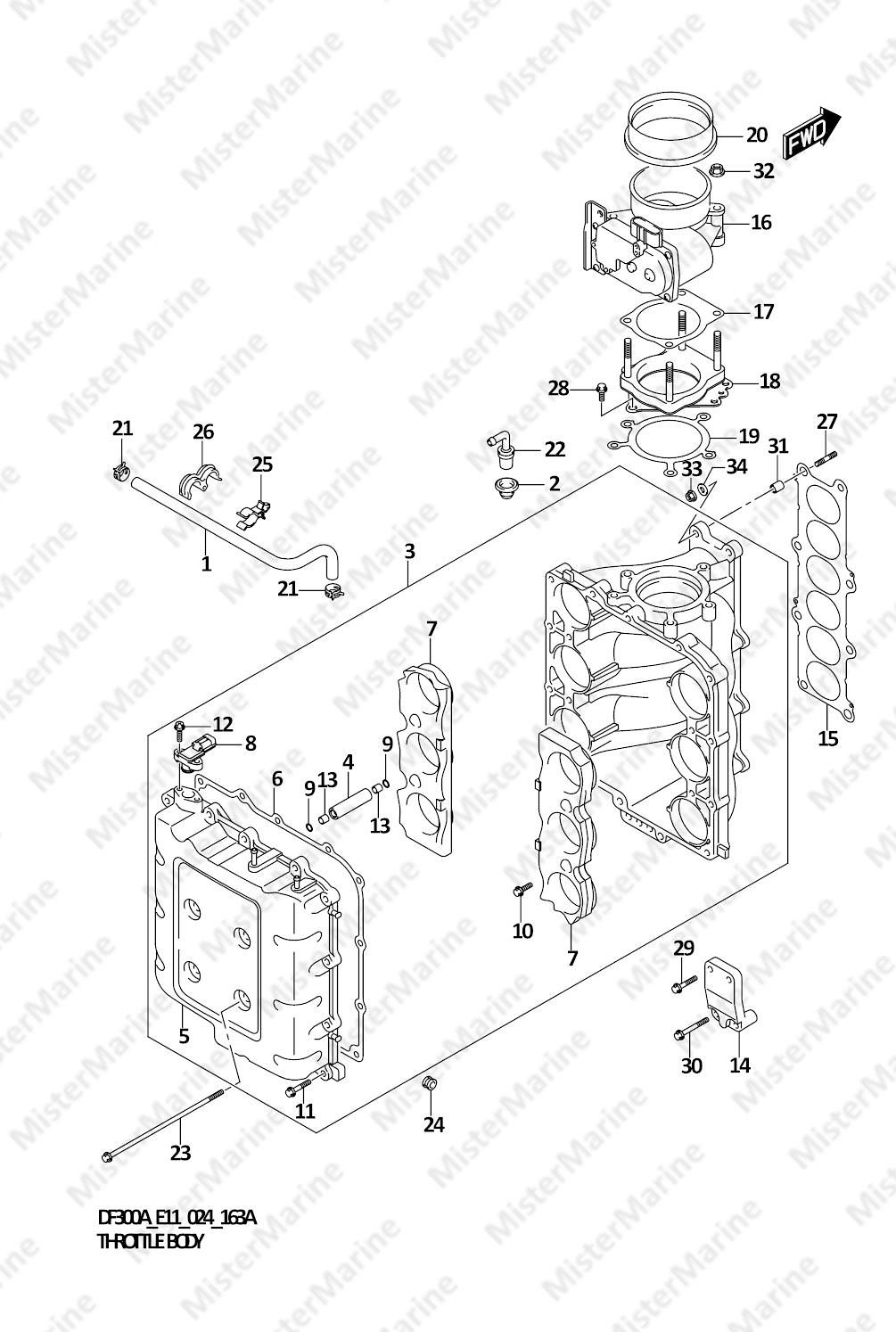 FIG.163A (1-C-12) THROTTLE BODY