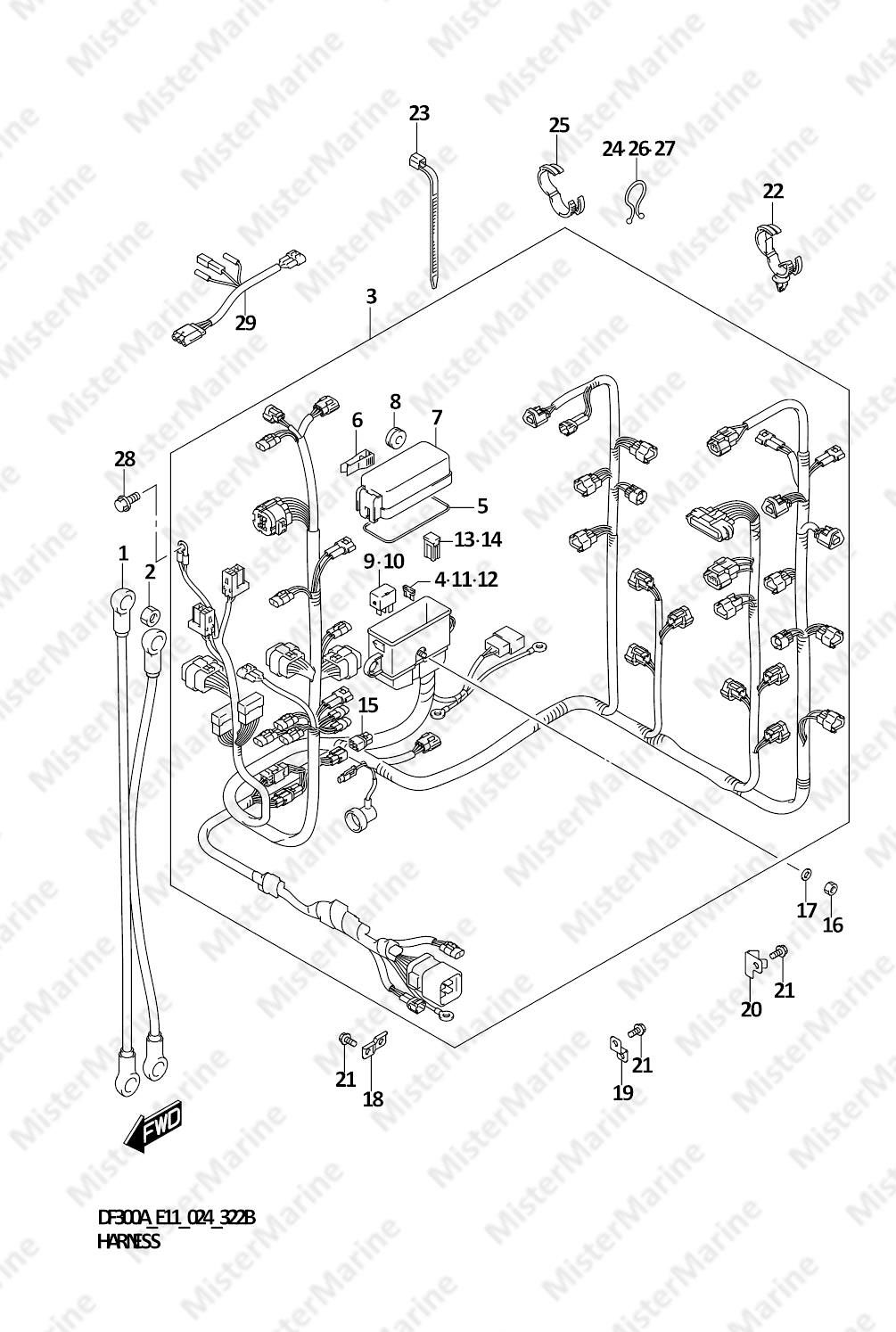 FIG.322B (1-D-15) HARNESS (DF250ATSS)