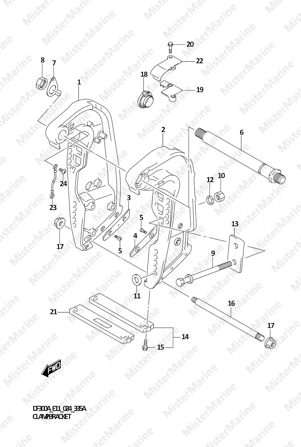 FIG.335A (1-E-5) CLAMP BRACKET (X-TRANSOM,XX-TRANSOM)
