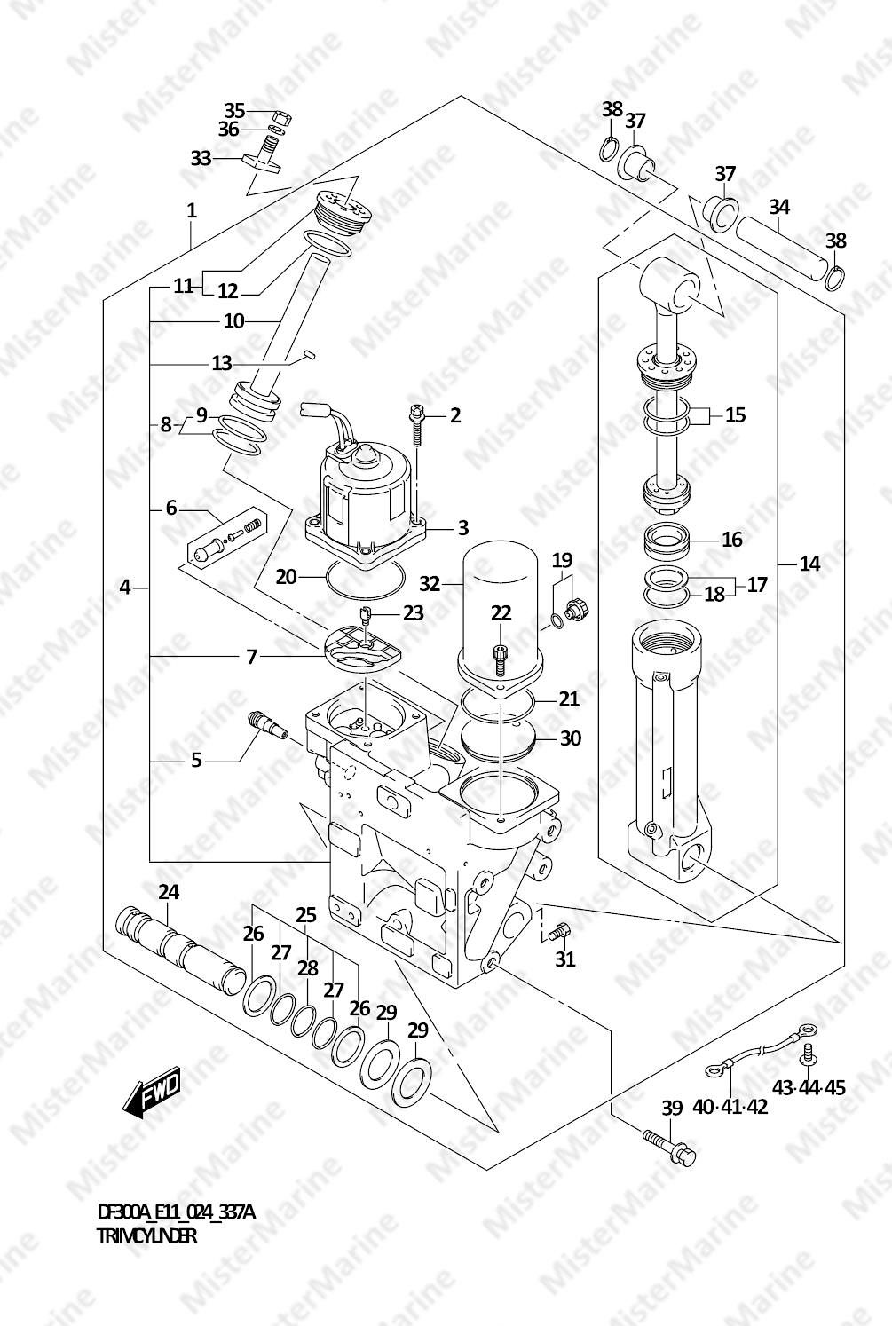 FIG.337A (1-E-9) TRIM CYLINDER (X-TRANSOM,XX-TRANSOM)
