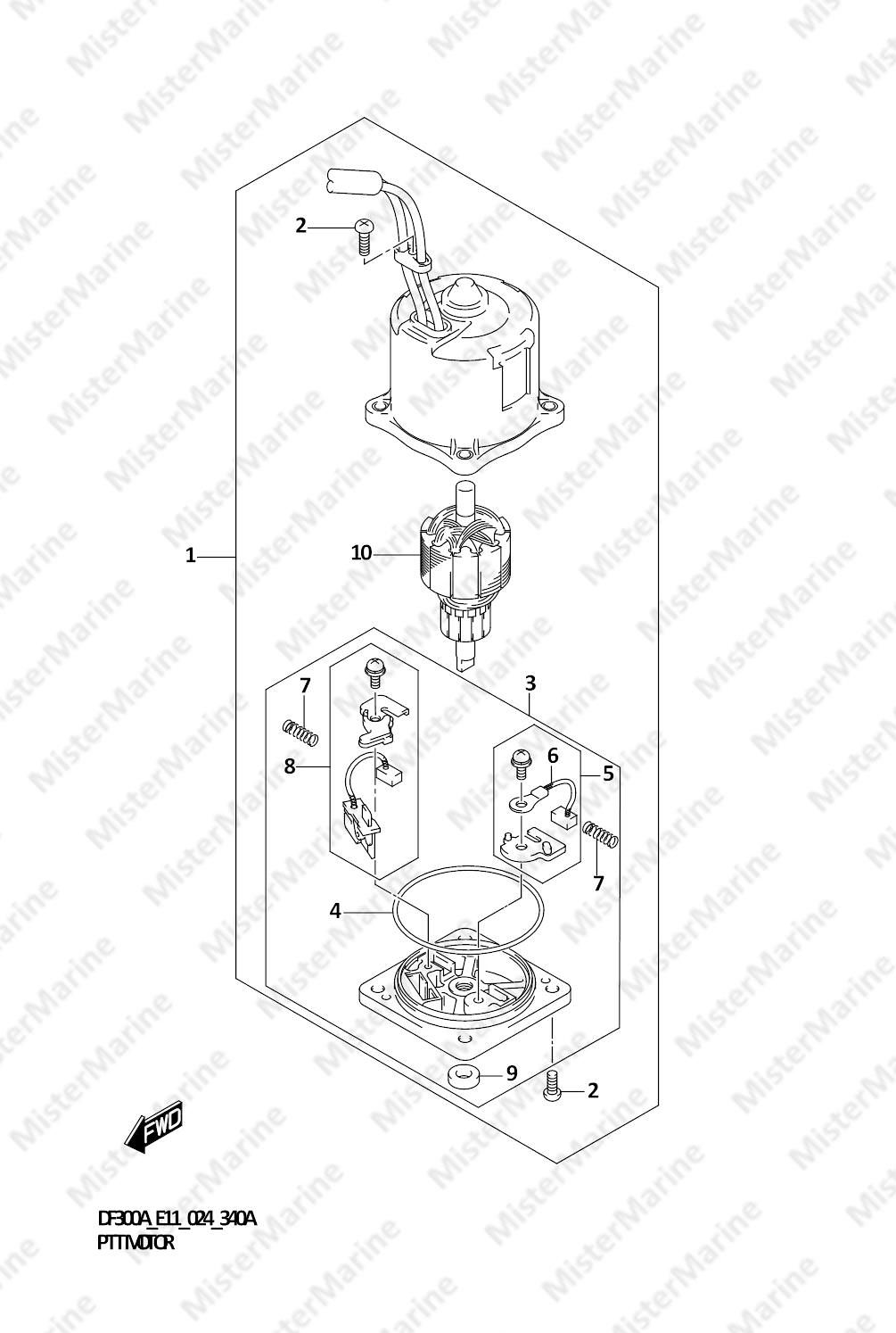 FIG.340A (1-E-13) PTT MOTOR (X-TRANSOM,XX-TRANSOM)