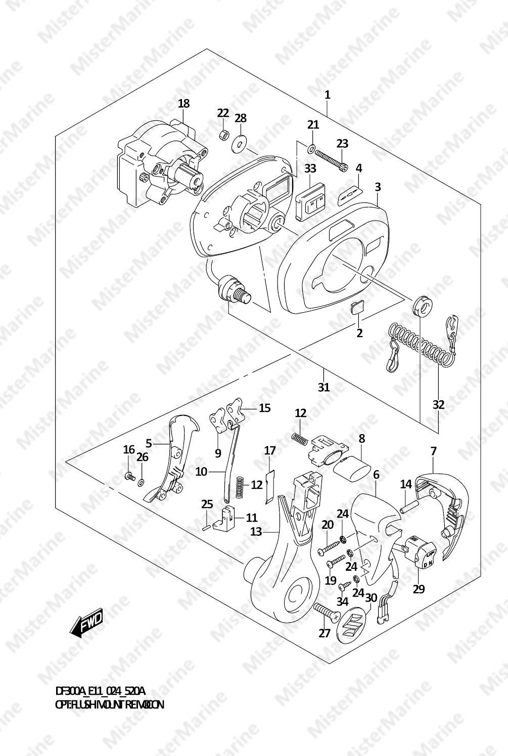 FIG.520A (1-G-8) OPT:FLUSH MOUNT REMOCON