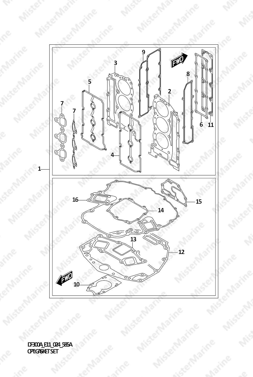 FIG.585A (1-H-4) OPT:GASKET SET