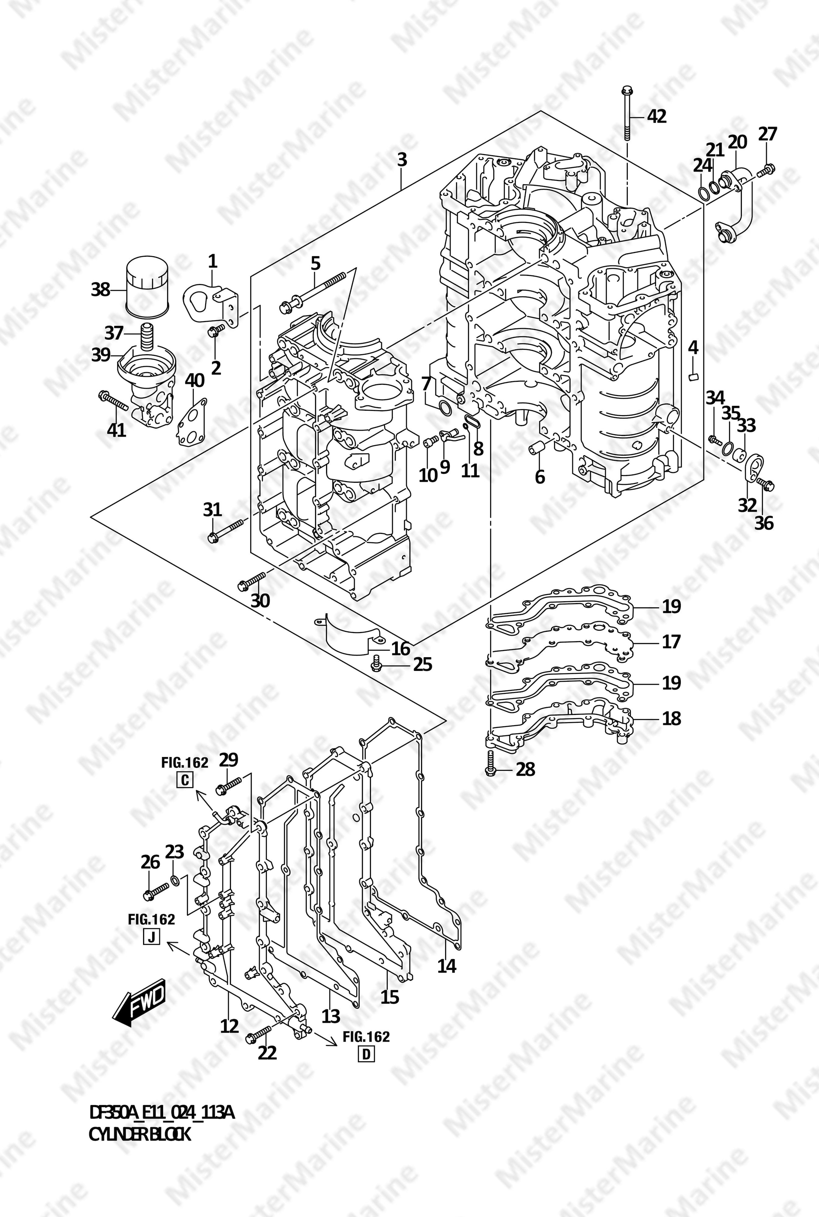 FIG.113A (1-B-4) CYLINDER BLOCK