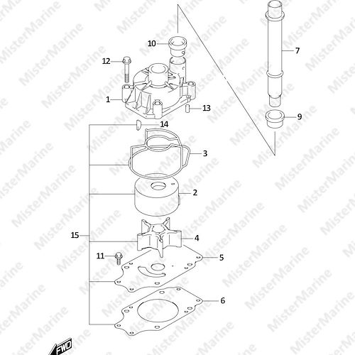 FIG.160A (1-C-11) WATER PUMP