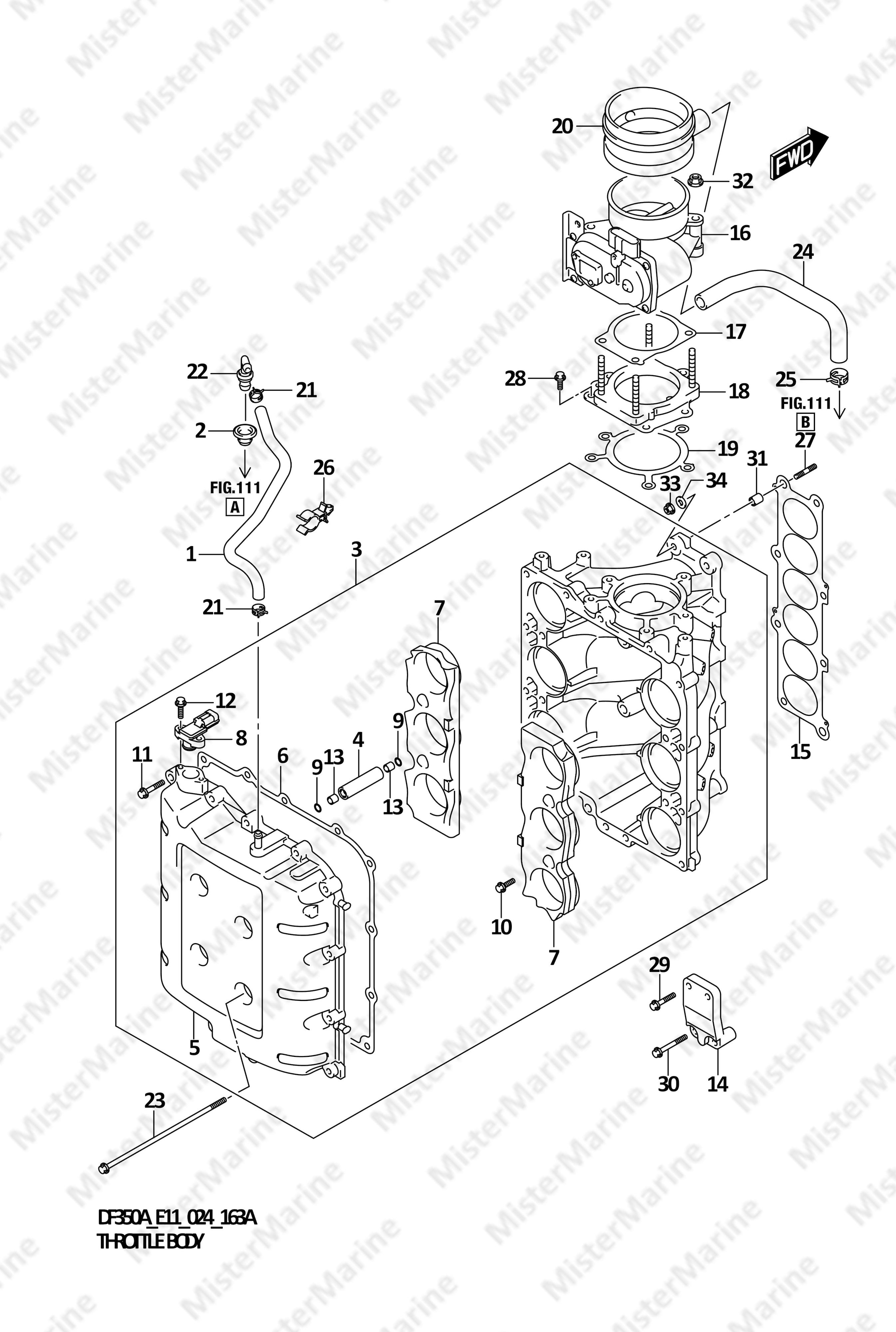 FIG.163A (1-C-14) THROTTLE BODY