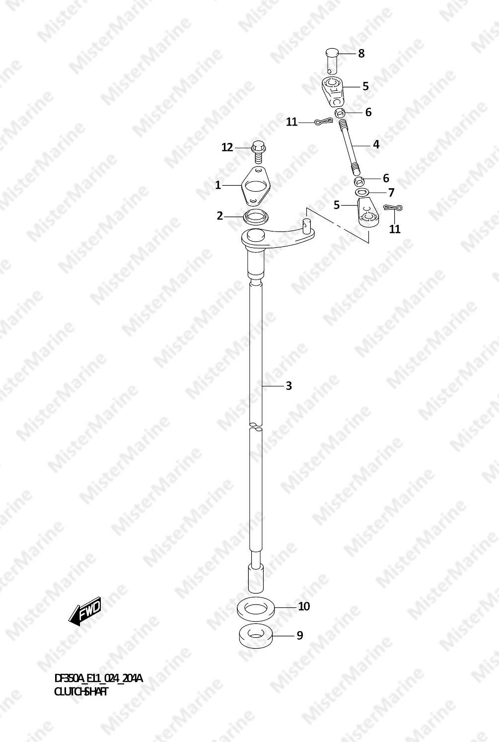 FIG.204A (1-D-2) CLUTCH SHAFT (E01,E11,E40)