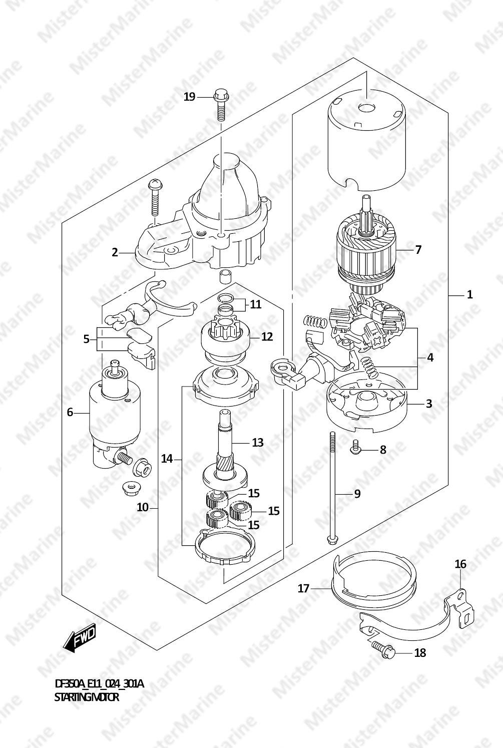 FIG.301A (1-D-8) STARTING MOTOR