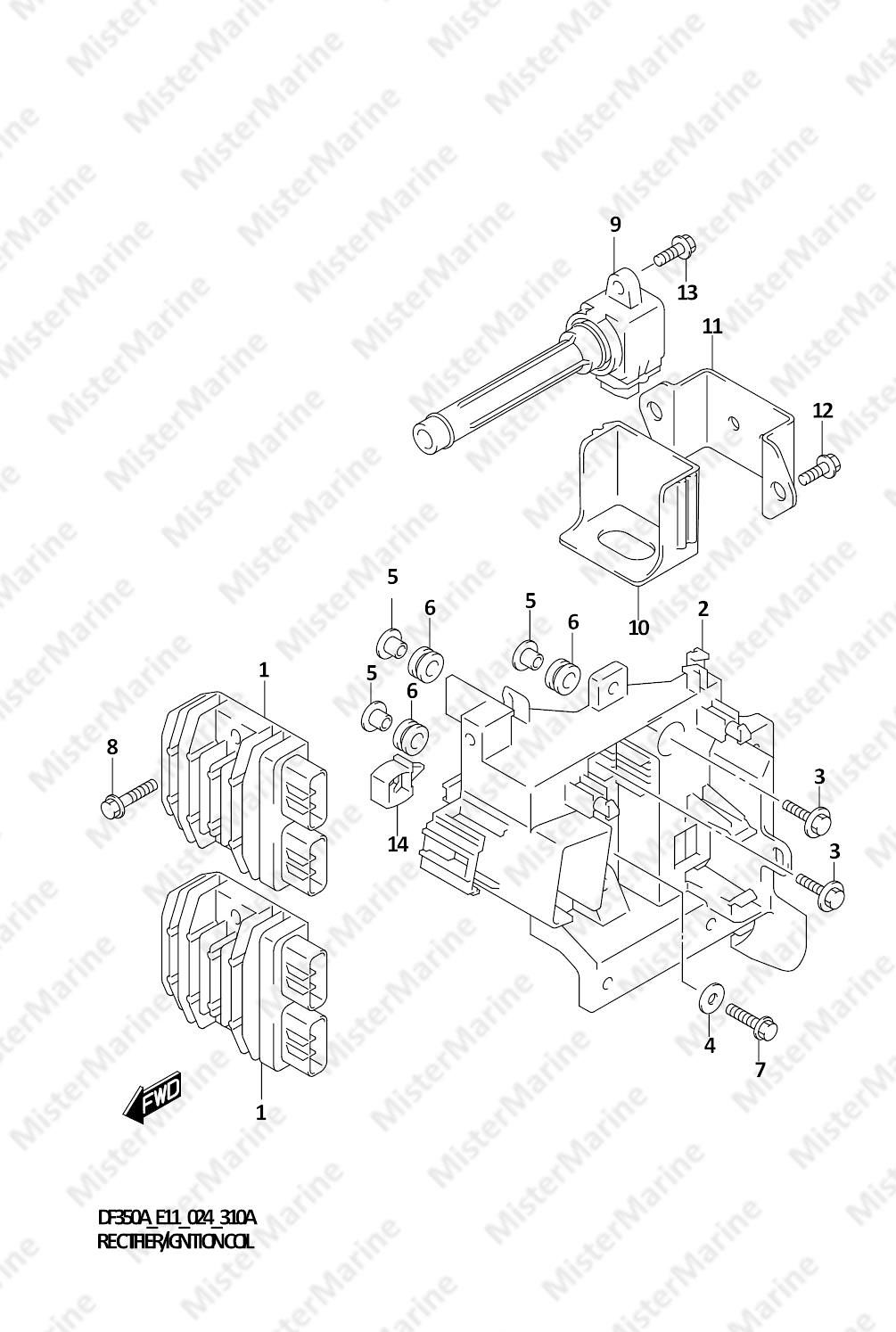 FIG.310A (1-D-10) RECTIFIER/IGNITION COIL