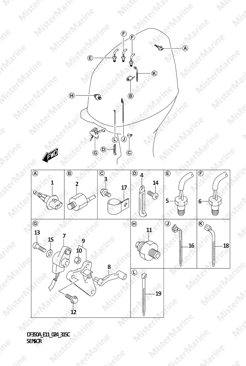 FIG.315C (1-D-12) SENSOR (DF350A,DF325A,DF300B)