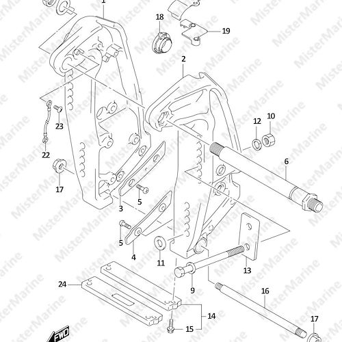 FIG.335A (1-E-5) CLAMP BRACKET (DF350A,DF325A,DF300B)