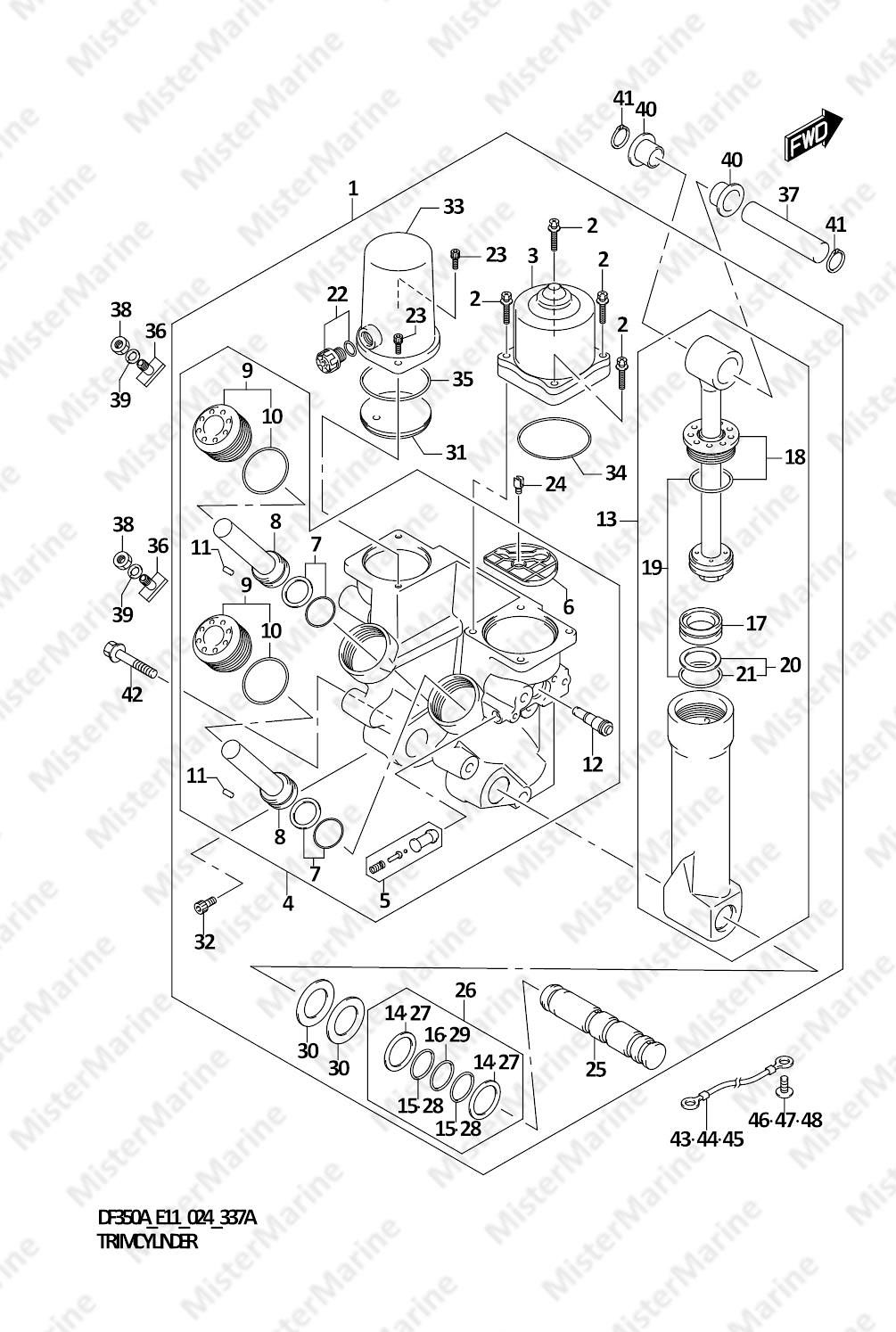 FIG.337A (1-E-10) TRIM CYLINDER (DF350A,DF325A,DF300B)