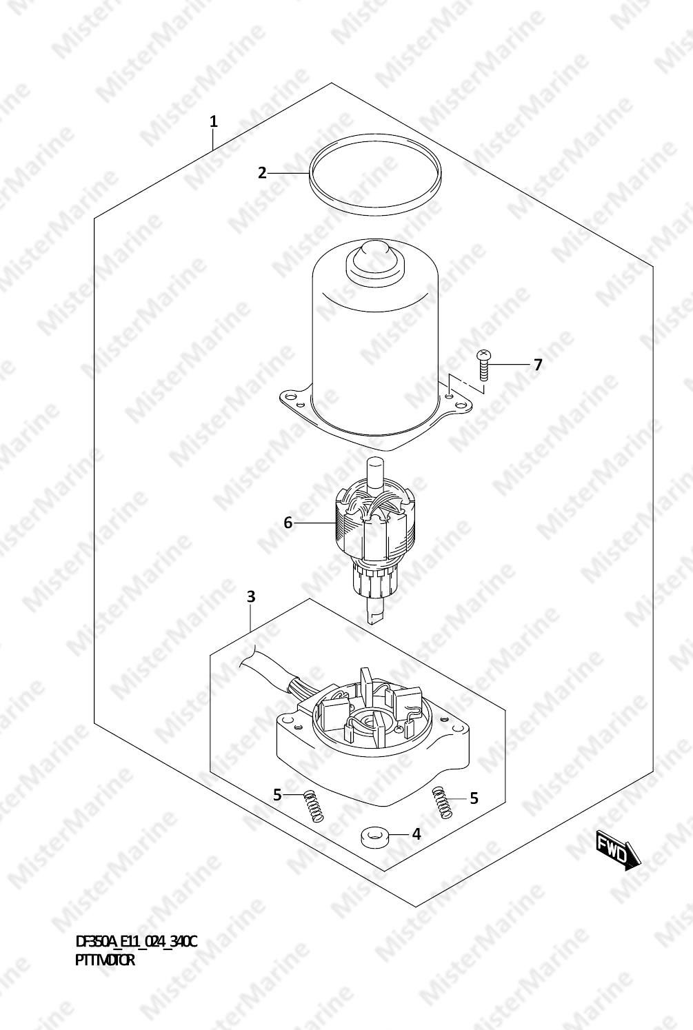 FIG.340C (1-E-14) PTT MOTOR (DF350AMD,DF300BMD)