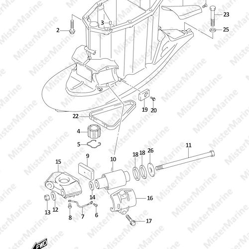 FIG.405A (1-F-4) DRIVE SHAFT HOUSING ((DF350A,DF325A,DF300B):X-TRANSOM)