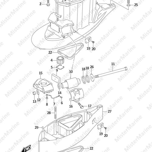 FIG.405C (1-F-5) DRIVE SHAFT HOUSING ((DF350A,DF325A,DF300B):XX-TRANSOM)