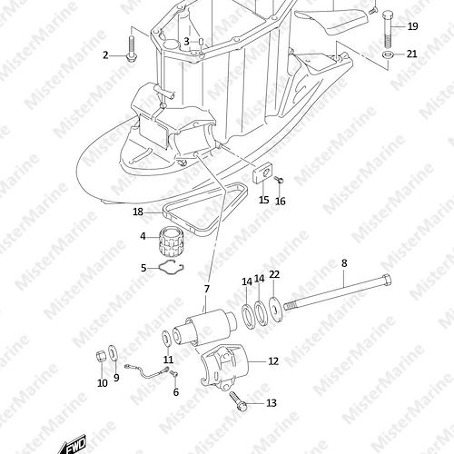 FIG.405E (1-F-7) DRIVE SHAFT HOUSING ((DF350AMD,DF300BMD):L-TRANSOM)
