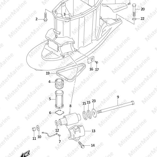 FIG.405F (1-F-8) DRIVE SHAFT HOUSING ((DF350AMD,DF300BMD):X-TRANSOM)