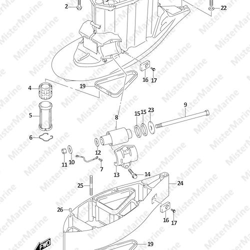 FIG.405G (1-F-9) DRIVE SHAFT HOUSING ((DF350AMD,DF300BMD):XX-TRANSOM)