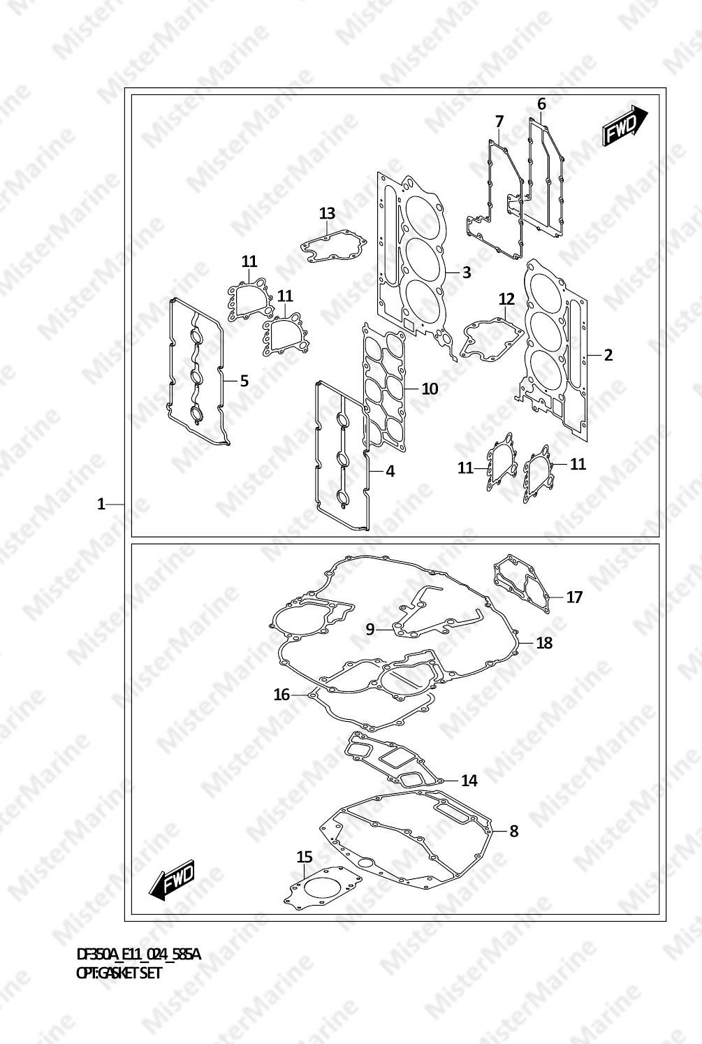FIG.585A (1-H-6) OPT:GASKET SET