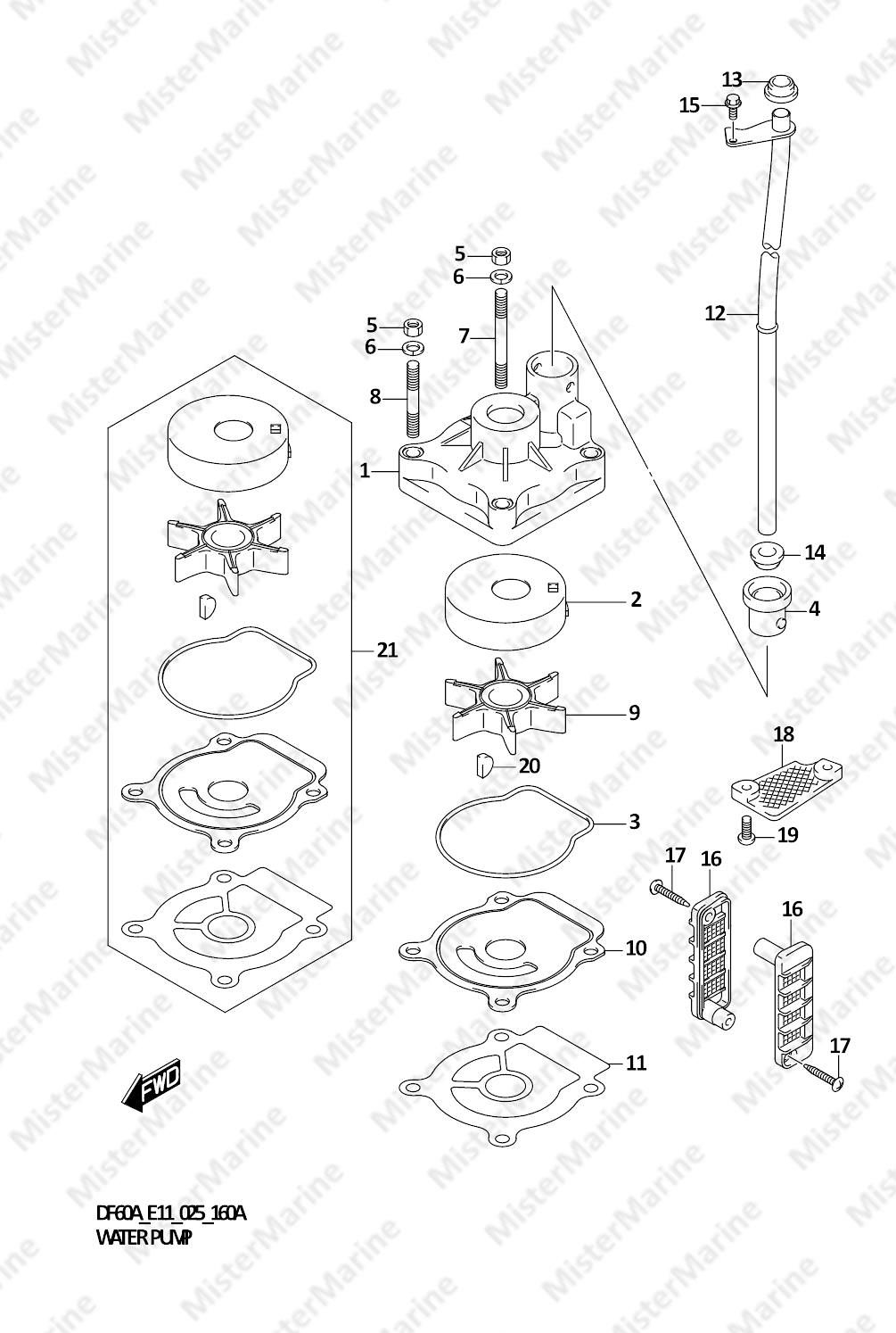 FIG.160A (1-C-4) WATER PUMP (SEE NOTE)