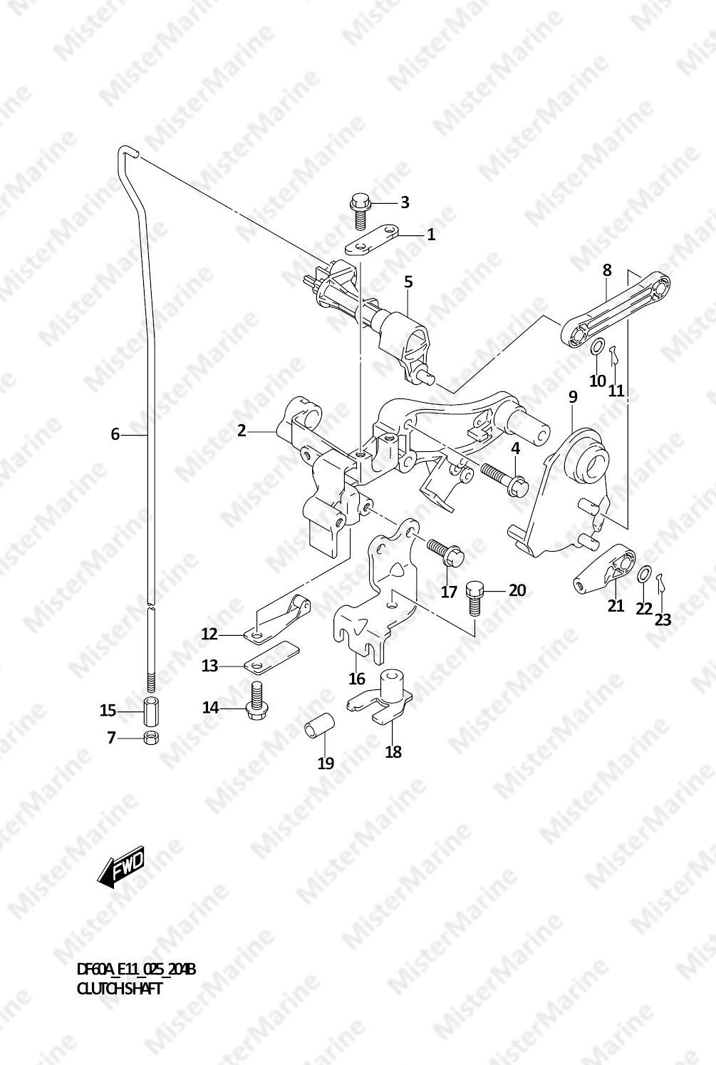 FIG.204B (1-D-3) CLUTCH SHAFT (DF40 ARI)