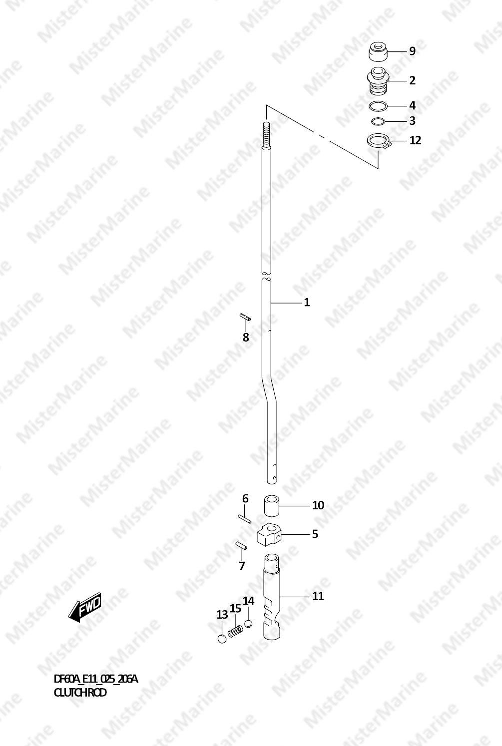 FIG.206A (1-D-4) CLUTCH ROD