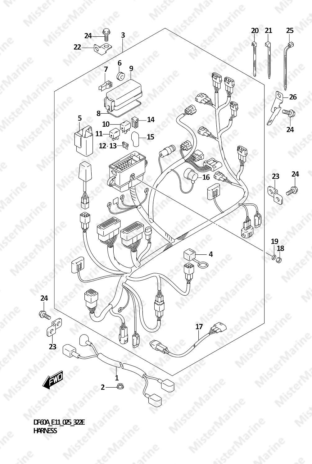 FIG.322E (1-E-12) HARNESS (SEE NOTE)