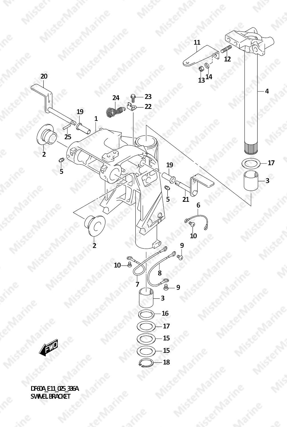 FIG.336A (1-F-9) SWIVEL BRACKET (DF40A,DF50A)