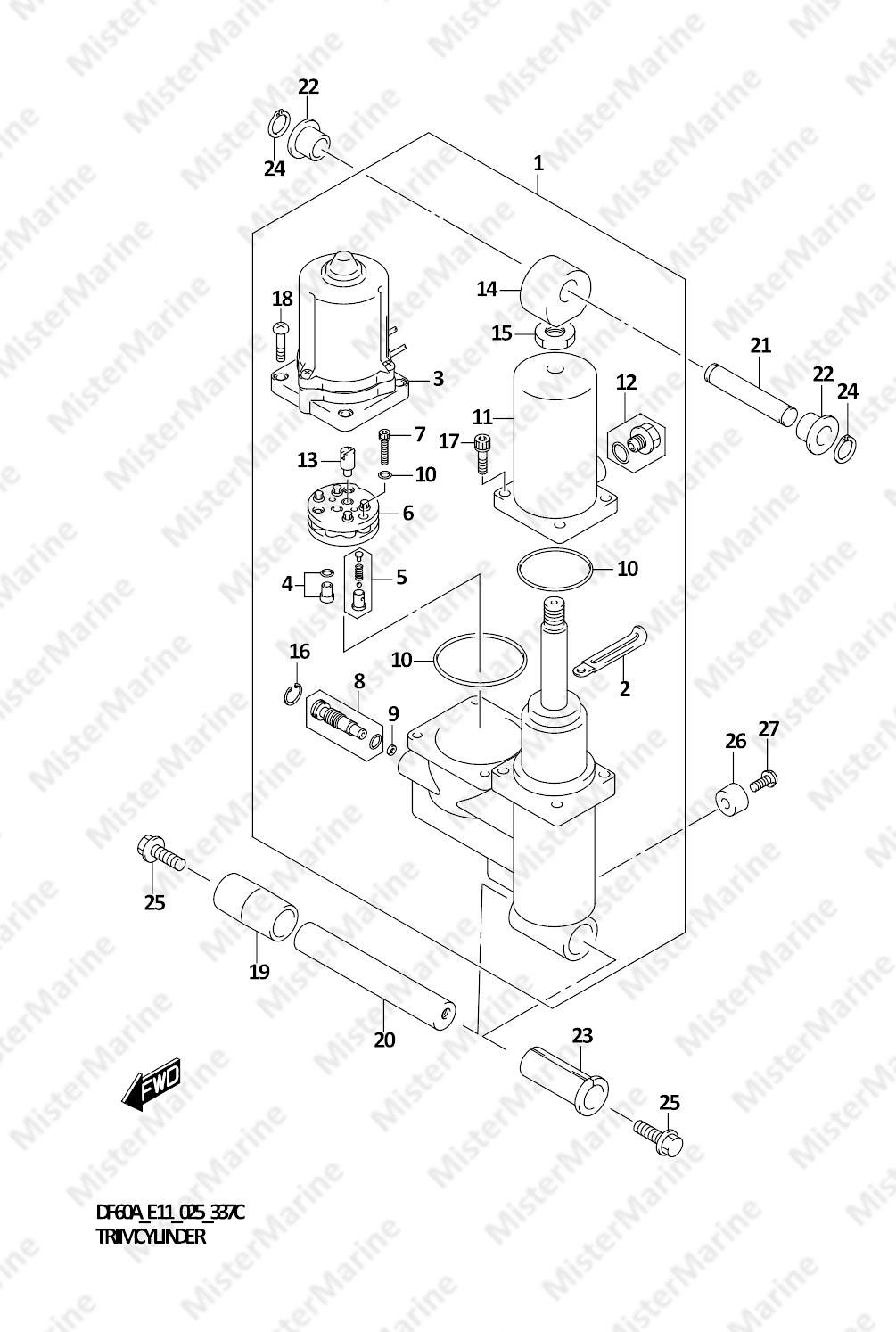FIG.337C (1-G-13) TRIM CYLINDER (SEE NOTE)