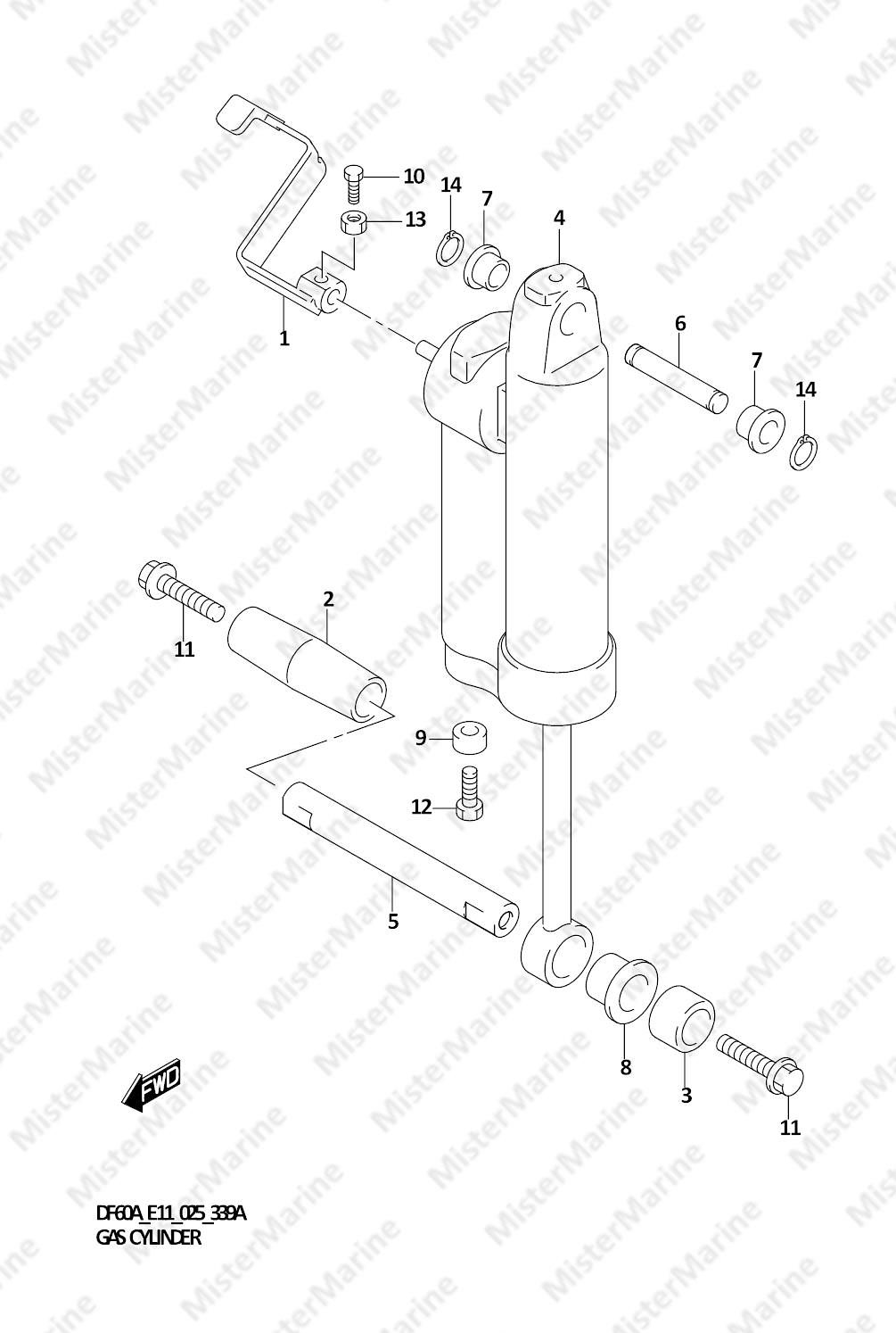 FIG.339A (1-G-14) GAS CYLINDER (DF40AQH,DF60AQH)