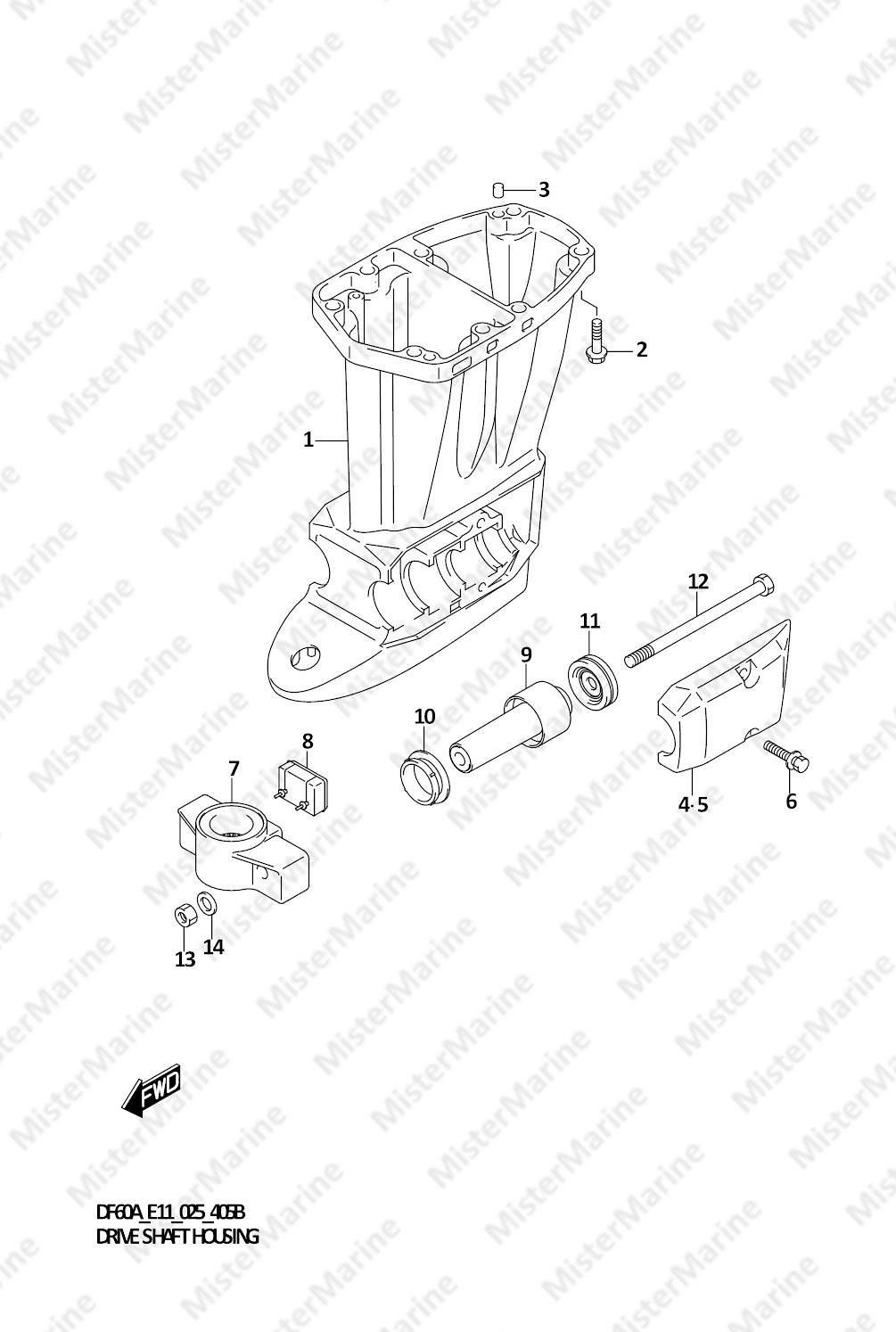 FIG.405B (1-H-8) DRIVE SHAFT HOUSING (SEE NOTE)