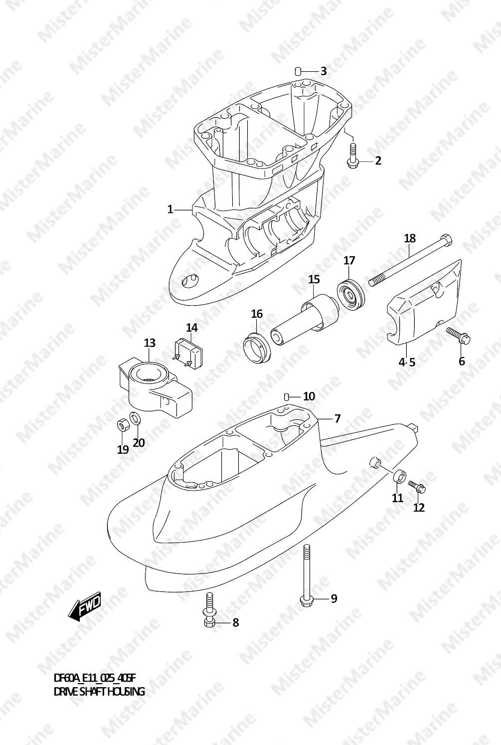 FIG.405F (1-H-12) DRIVE SHAFT HOUSING (DF40ASVT)